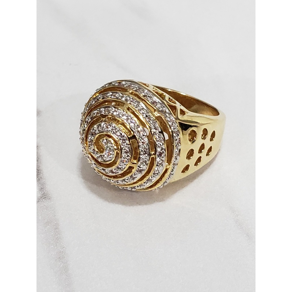 Vintage LAUREN G ADAMS SWIRL RING Pave Wearable Art Cocktail Statement 80s 90s
